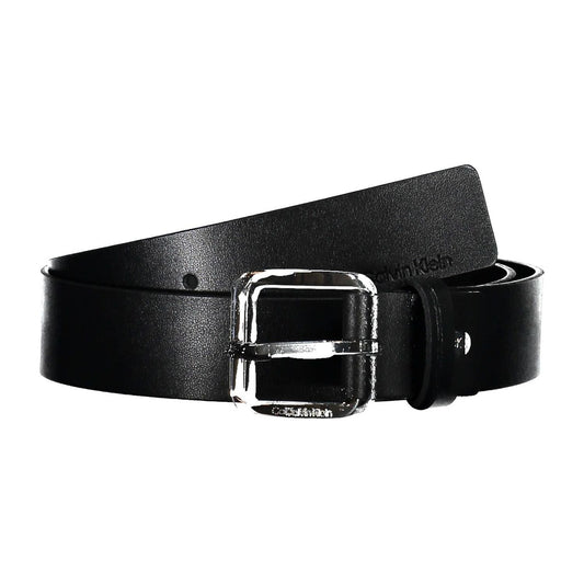 Calvin Klein Sleek Black Leather Belt with Metal Buckle Calvin Klein