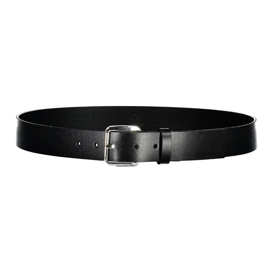 Calvin Klein Sleek Black Leather Belt with Metal Buckle Calvin Klein