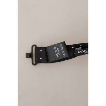 Dolce & Gabbana Black White Polka Dot 100% Silk Neck Papillon Tie