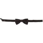 Dolce & Gabbana Gray Polka Dot 100% Silk Neck Papillon Tie