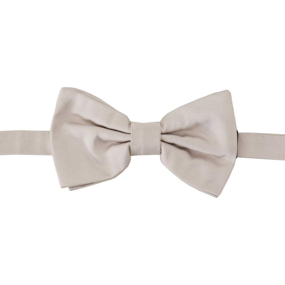 Dolce & Gabbana Gray 100% Silk Adjustable Neck Papillon Tie