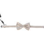 Dolce & Gabbana Gray 100% Silk Adjustable Neck Papillon Tie