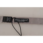 Dolce & Gabbana Silver 100% Silk Slim Adjustable Neck Papillon Tie FT3645