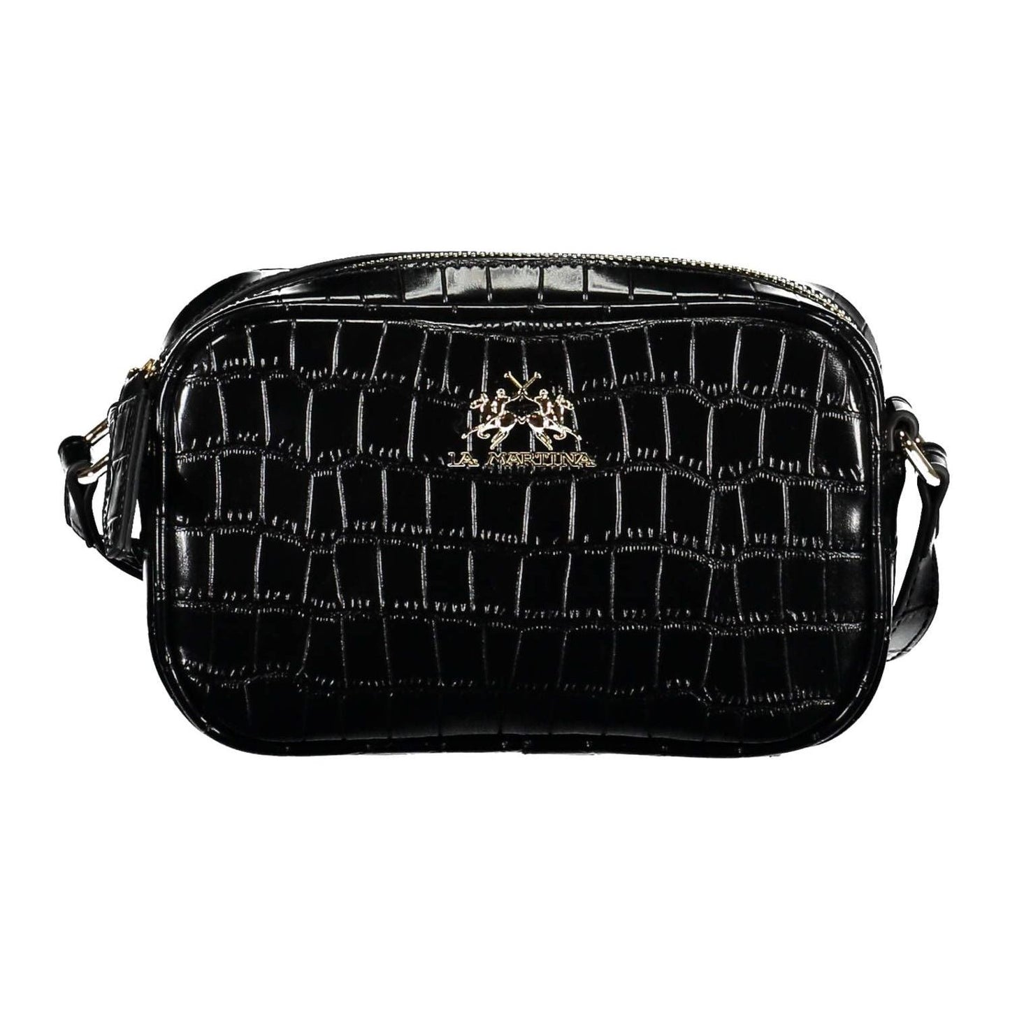 La Martina Elegant Adjustable Black Shoulder Bag La Martina