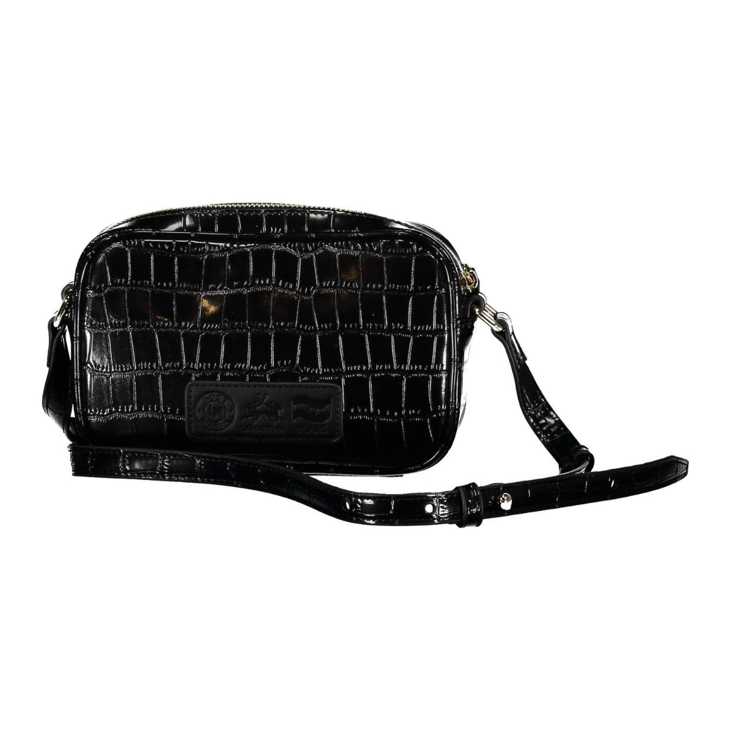 La Martina Elegant Adjustable Black Shoulder Bag La Martina