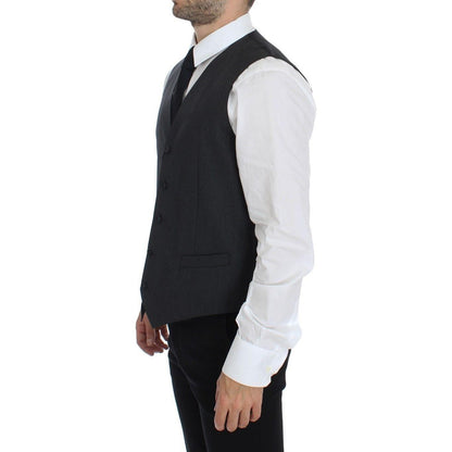 Dolce & Gabbana Gray Wool Formal Dress Vest Gilet Weste