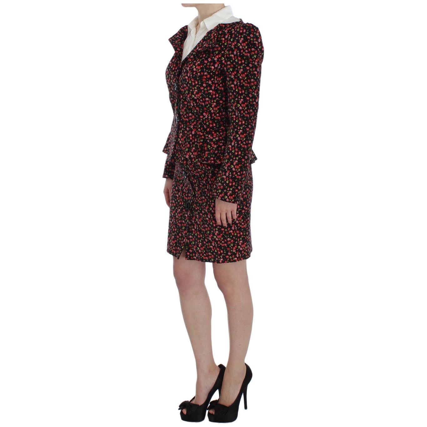 BENCIVENGA Black Multicolor Floral Suit SIG30890-1