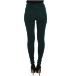 Dolce & Gabbana Green Cashmere Stretch Tights Pants