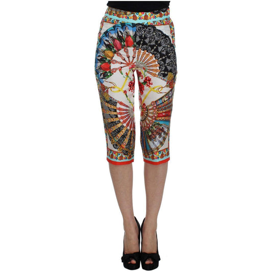 Dolce & Gabbana Multicolor Majolica Sicily Silk Pants