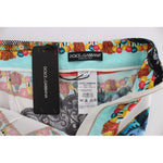 Dolce & Gabbana Multicolor Majolica Sicily Silk Pants
