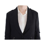 Exte Gray Stretch Gold Studded Short Jacket SIG30911-2