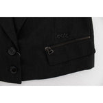 Exte Gray Stretch Gold Studded Short Jacket SIG30911-2