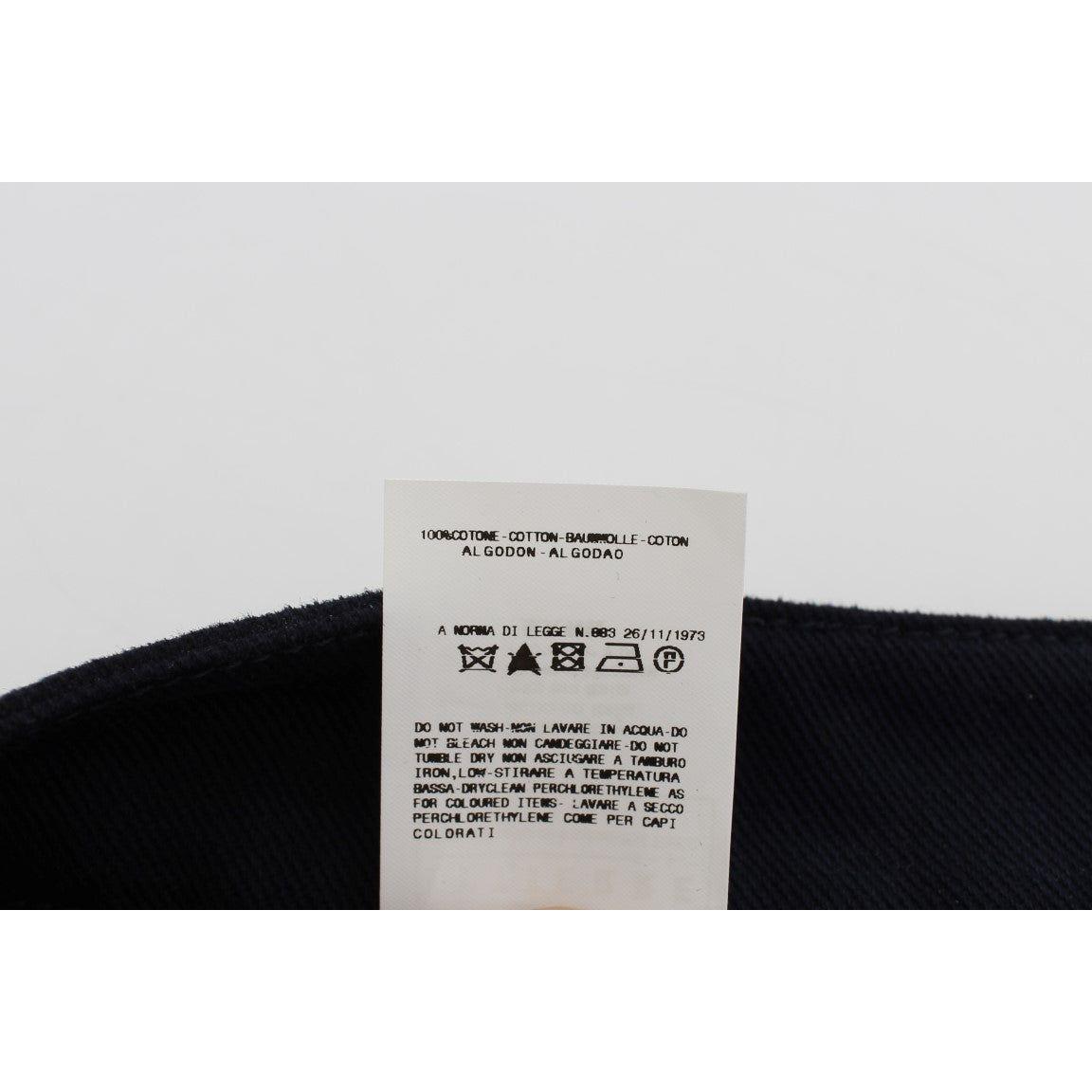 蓝色别致棉质迷你裙