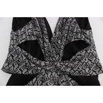 Karl Lagerfeld Gray Black Silk Blouse Top