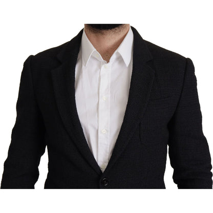 Dolce & Gabbana Black Single Breasted Coat Men Blazer