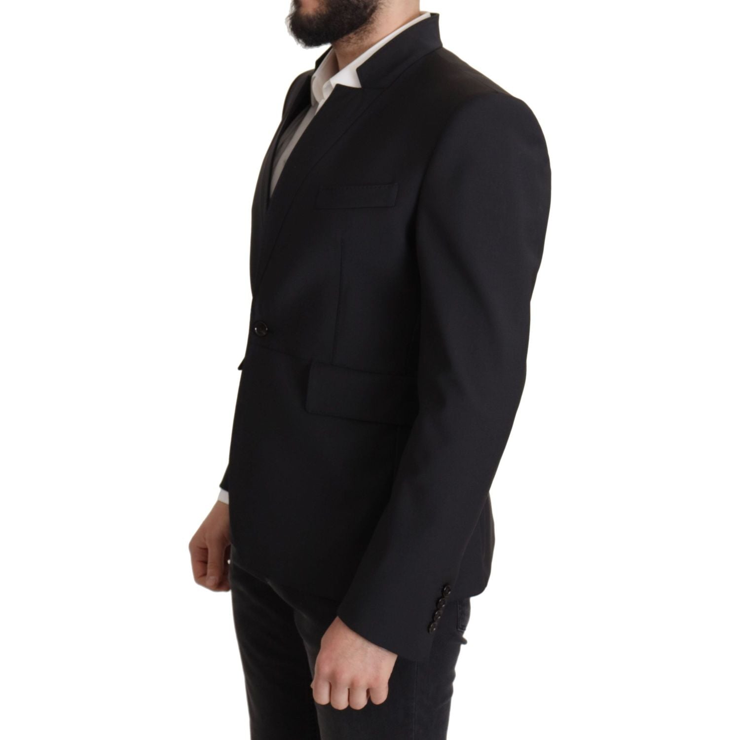 优雅单排扣羊毛西装外套