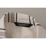 Dolce & Gabbana White Stripes Cotton Single Breasted Blazer