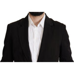 Dolce & Gabbana Black Wool Single Breasted Coat Blazer