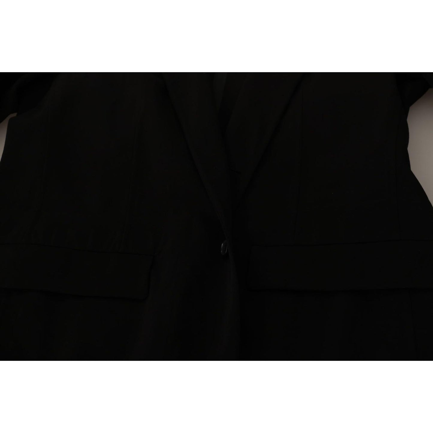 Dolce & Gabbana Black Wool Single Breasted Coat Blazer