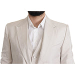 Dolce & Gabbana Gray Silk Single Breasted 2 Pc Blazer