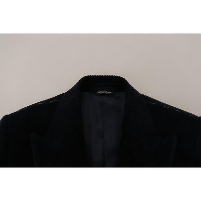 Dolce & Gabbana Black Cotton Cardigan Long Coat Men Jacket