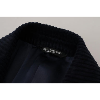 Dolce & Gabbana Black Cotton Cardigan Long Coat Men Jacket