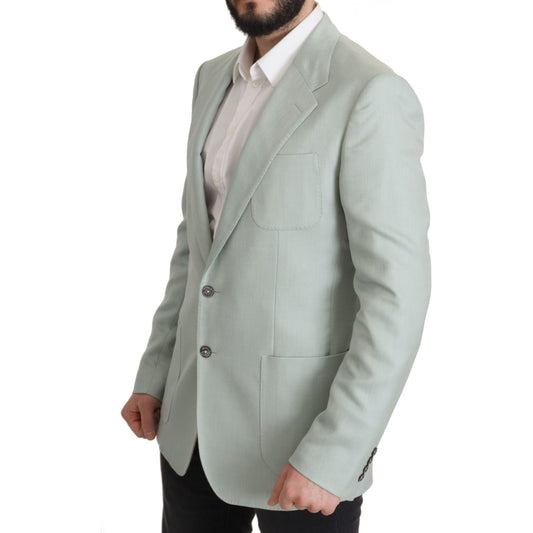 Dolce & Gabbana Elegant Mint Green Silk-Cashmere Blazer Dolce & Gabbana