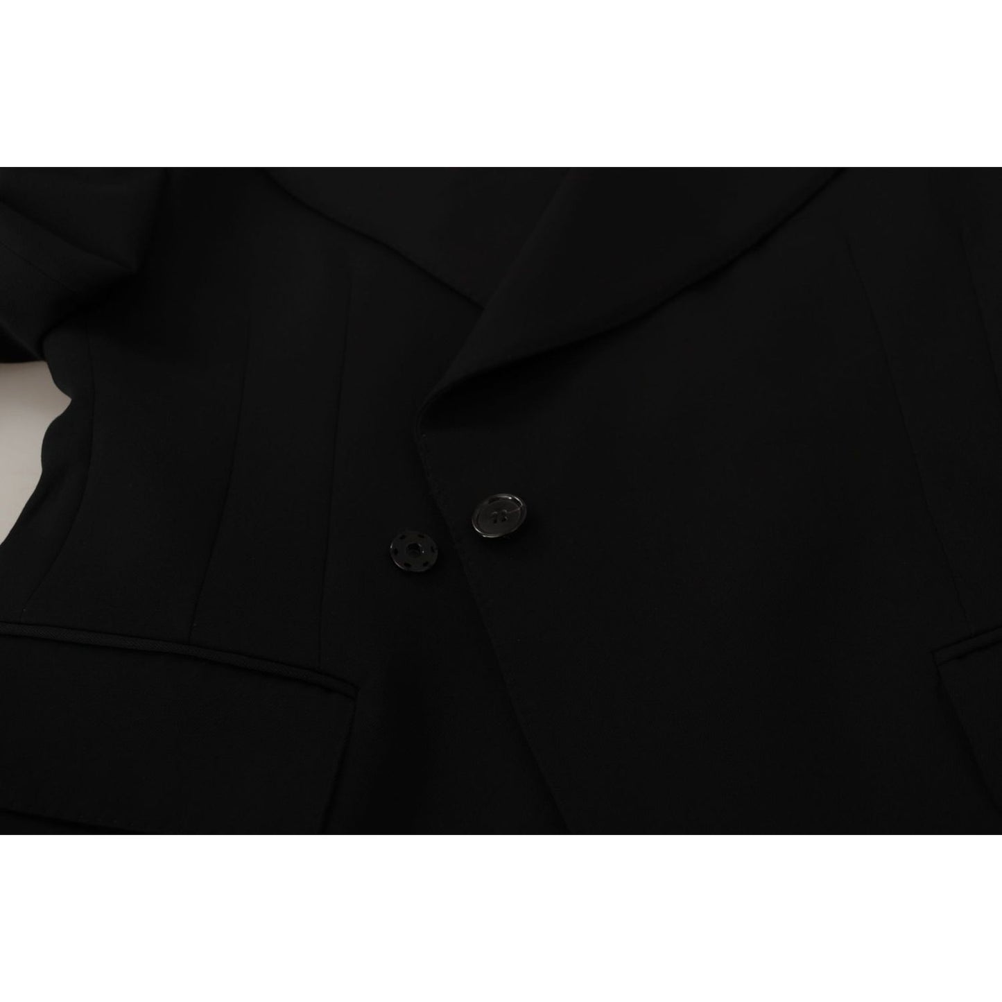 Dolce & Gabbana Black Wool Single Breasted Jacket Blazer