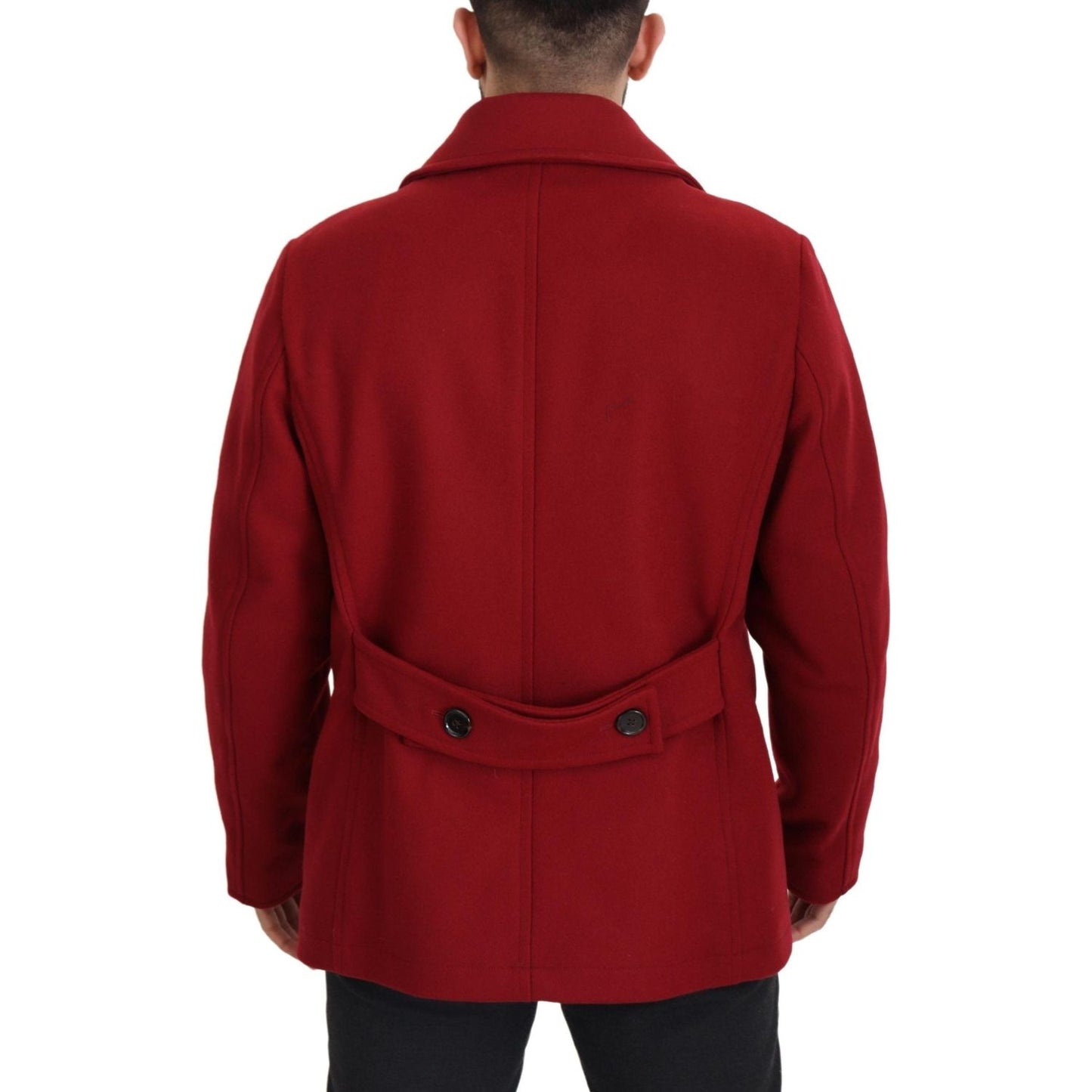 Dolce & Gabbana Elegant Red Double Breasted Wool Jacket Dolce & Gabbana