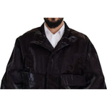 Dolce & Gabbana Bordeaux Nylon Collared Men Coat Jacket JKT3351- L