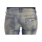 Cavalli Blue Wash Cotton Slim Fit Bootcut Jeans