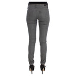 Costume National Gray Cotton Blend Slim Fit Jeans