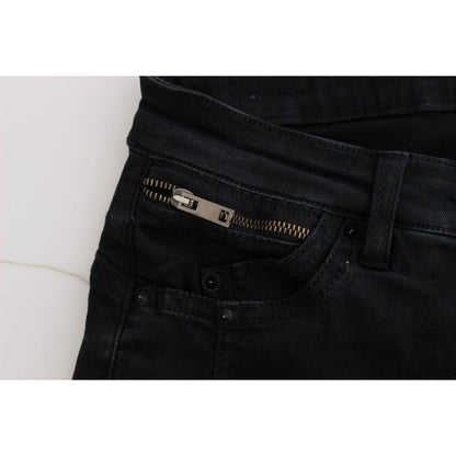Costume National Black Cotton Slim Fit Denim Jeans Jeans & Pants