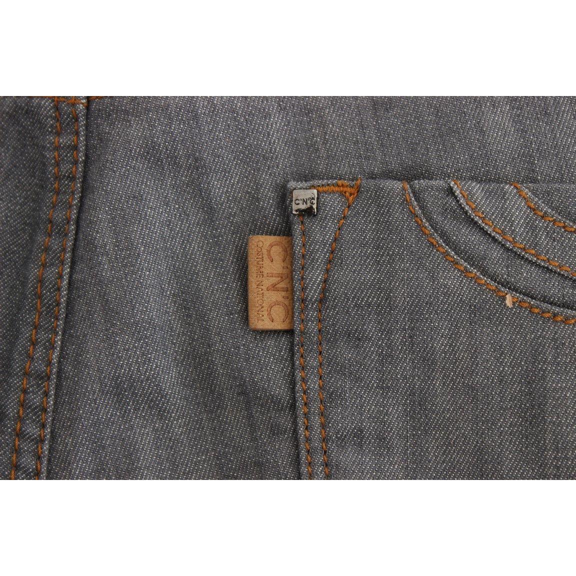 Costume National Gray Cotton Regular Fit Denim Jeans