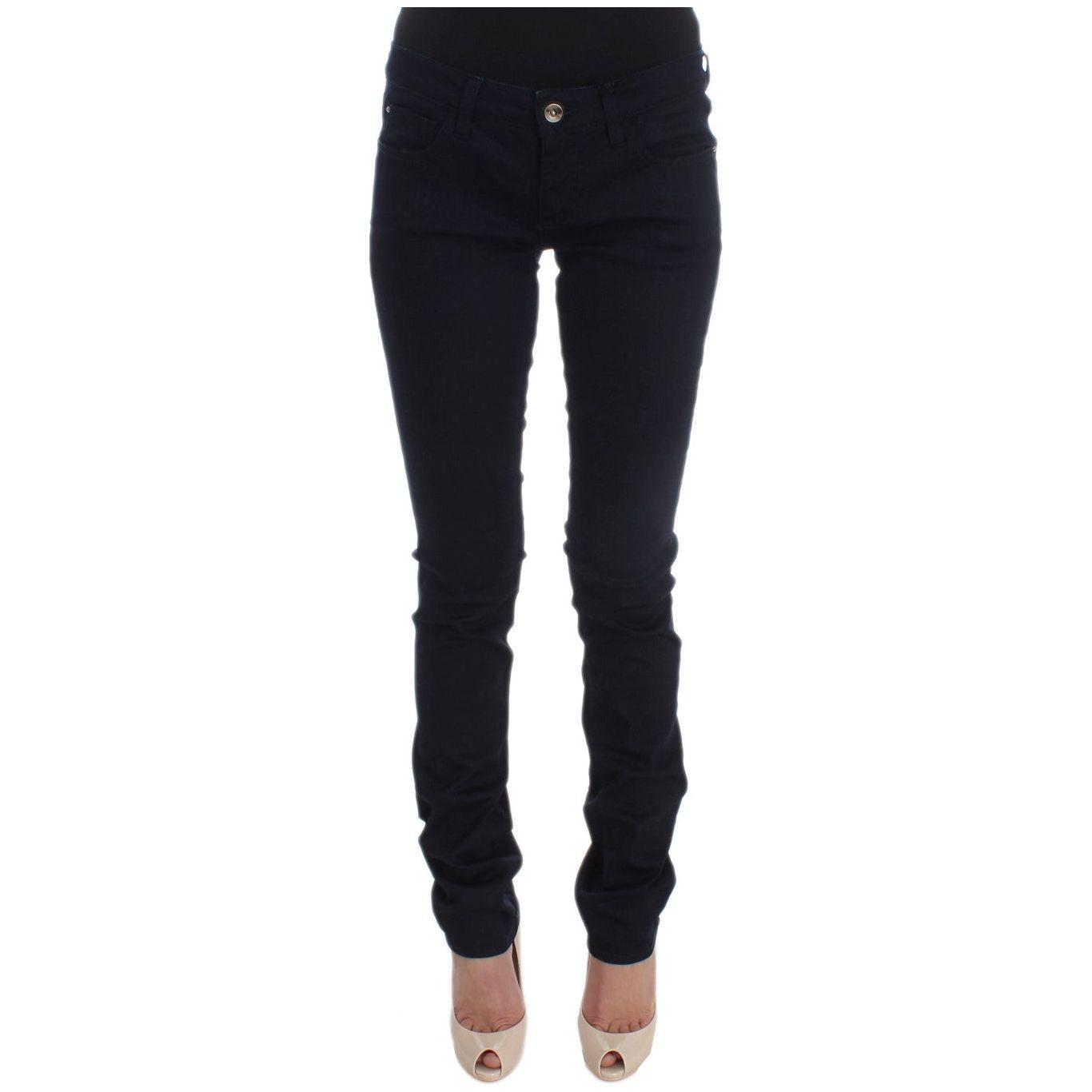 Costume National Blue Cotton Blend Slim Fit Jeans Jeans & Pants