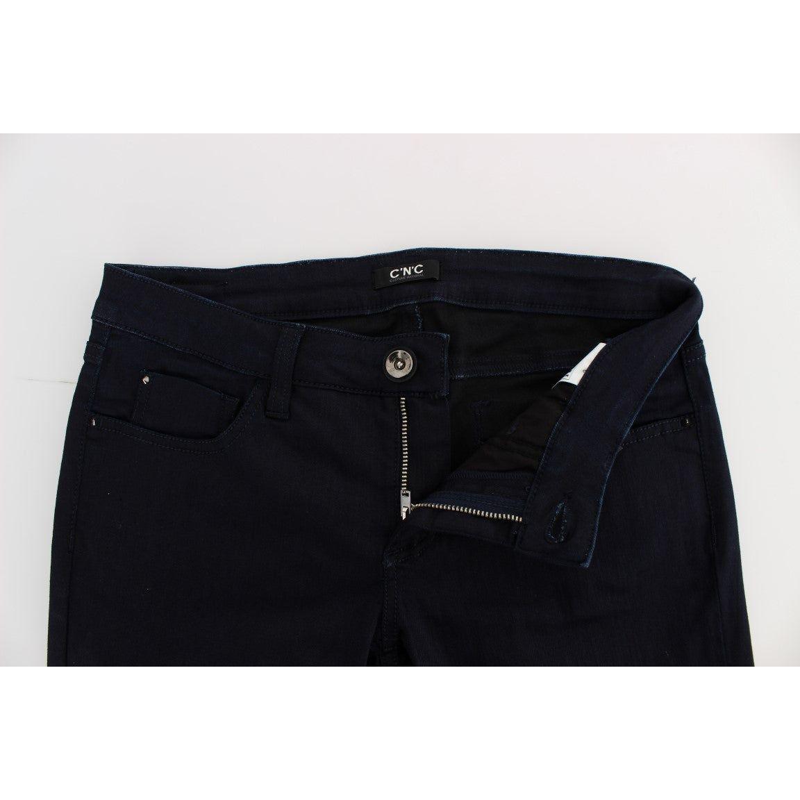 Costume National Blue Cotton Blend Slim Fit Jeans Jeans & Pants
