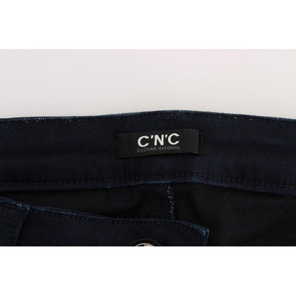 Costume National Blue Cotton Blend Slim Fit Jeans Jeans & Pants