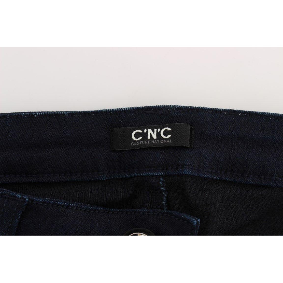 Costume National Blue Cotton Blend Slim Fit Jeans Jeans & Pants