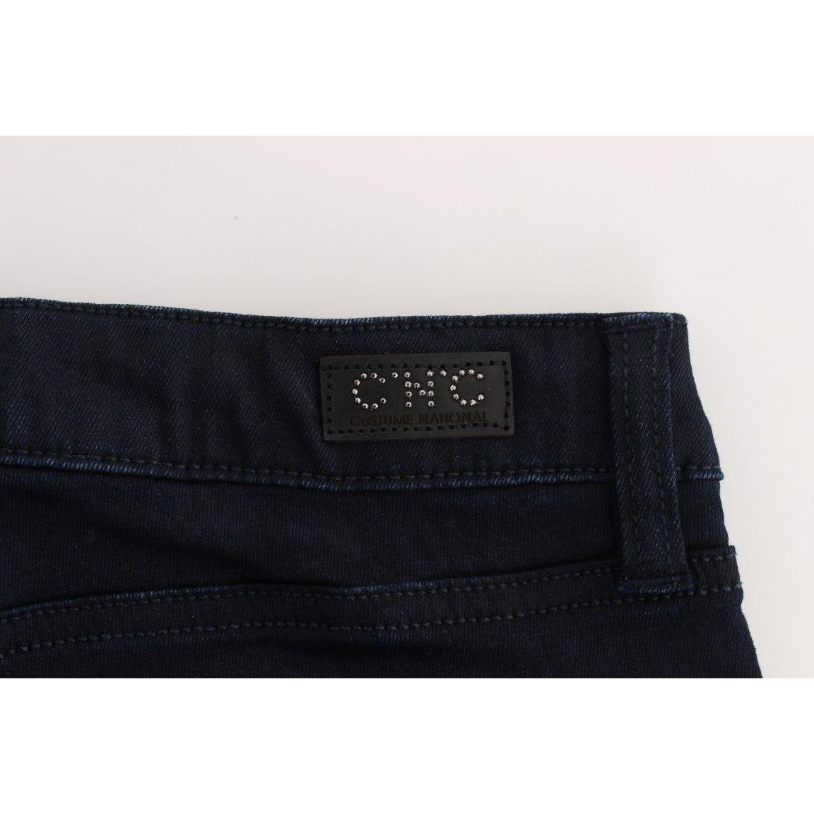Costume National Blue Cotton Blend Slim Fit Jeans Jeans & Pants