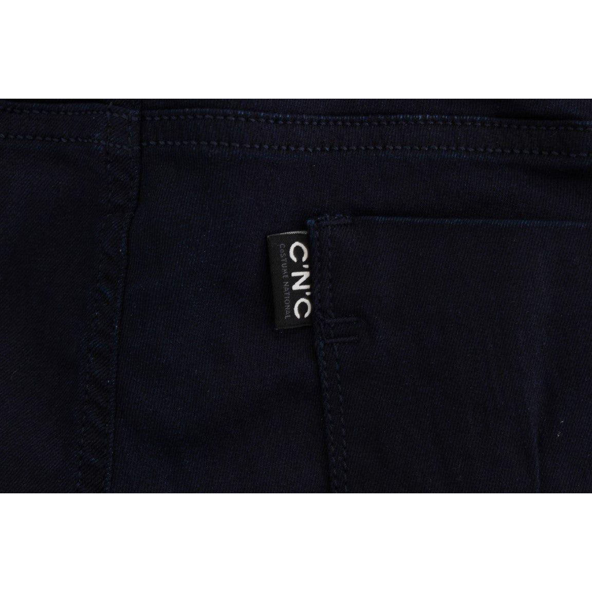 Costume National Blue Cotton Blend Slim Fit Jeans Jeans & Pants