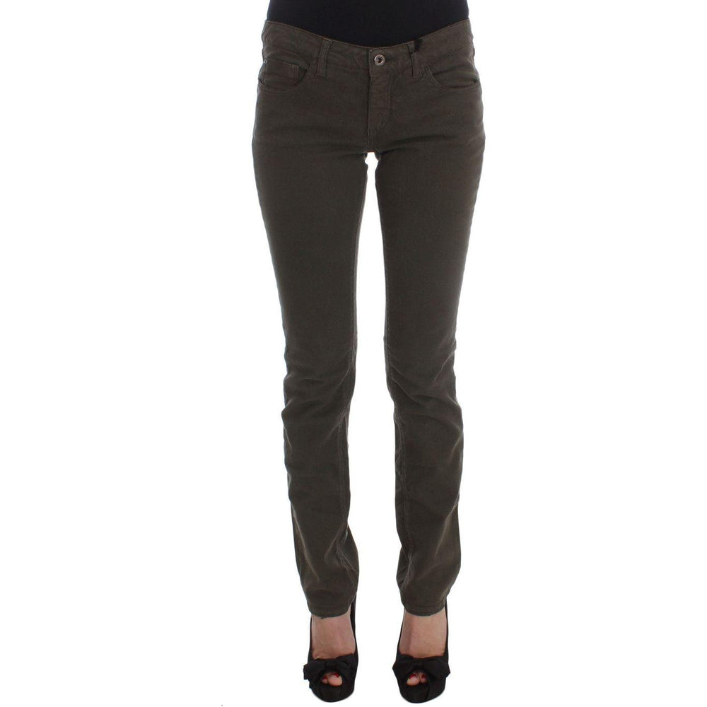 Costume National Green Cotton Blend Slim Fit Jeans
