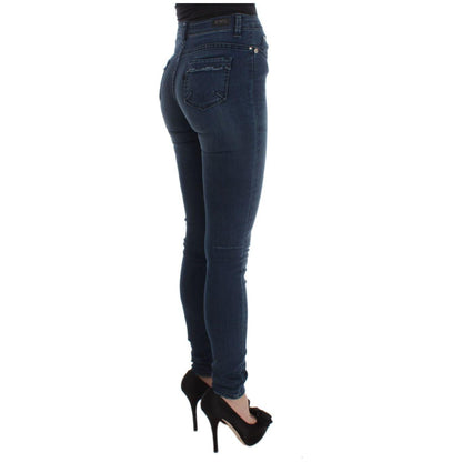 Costume National Blue Cotton Blend Slim Fit Jeans Jeans & Pants