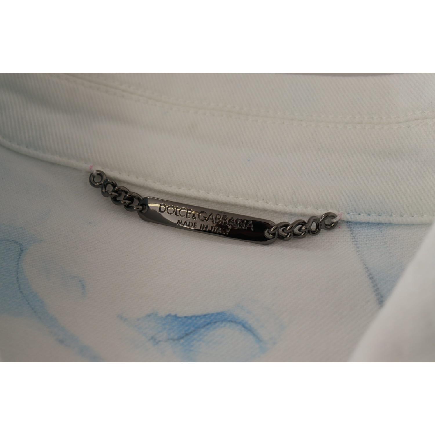 多色徽标刺绣牛仔夹克