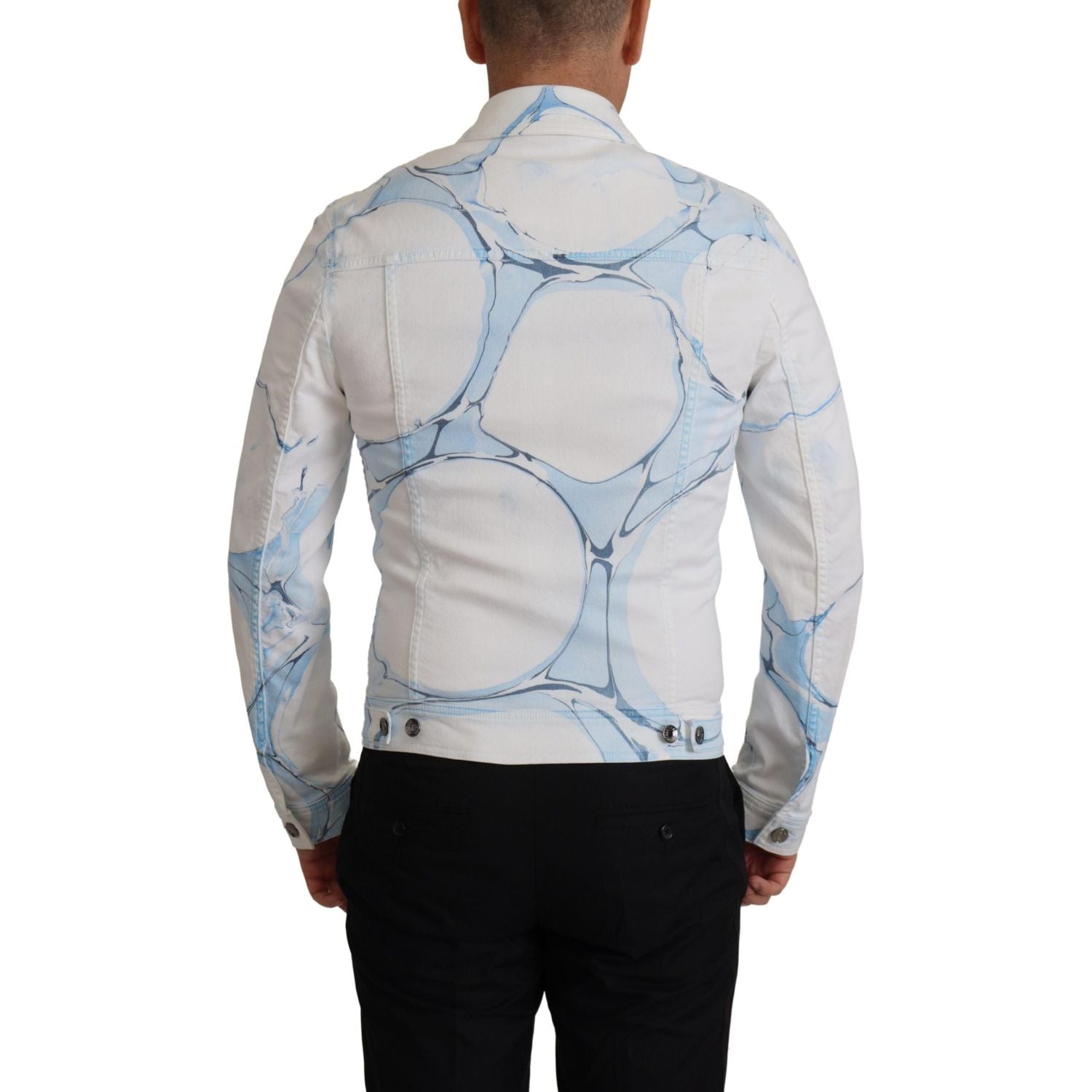 多色徽标刺绣牛仔夹克