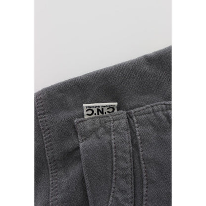 Costume National Gray Cotton Super Slim Corduroys Jeans