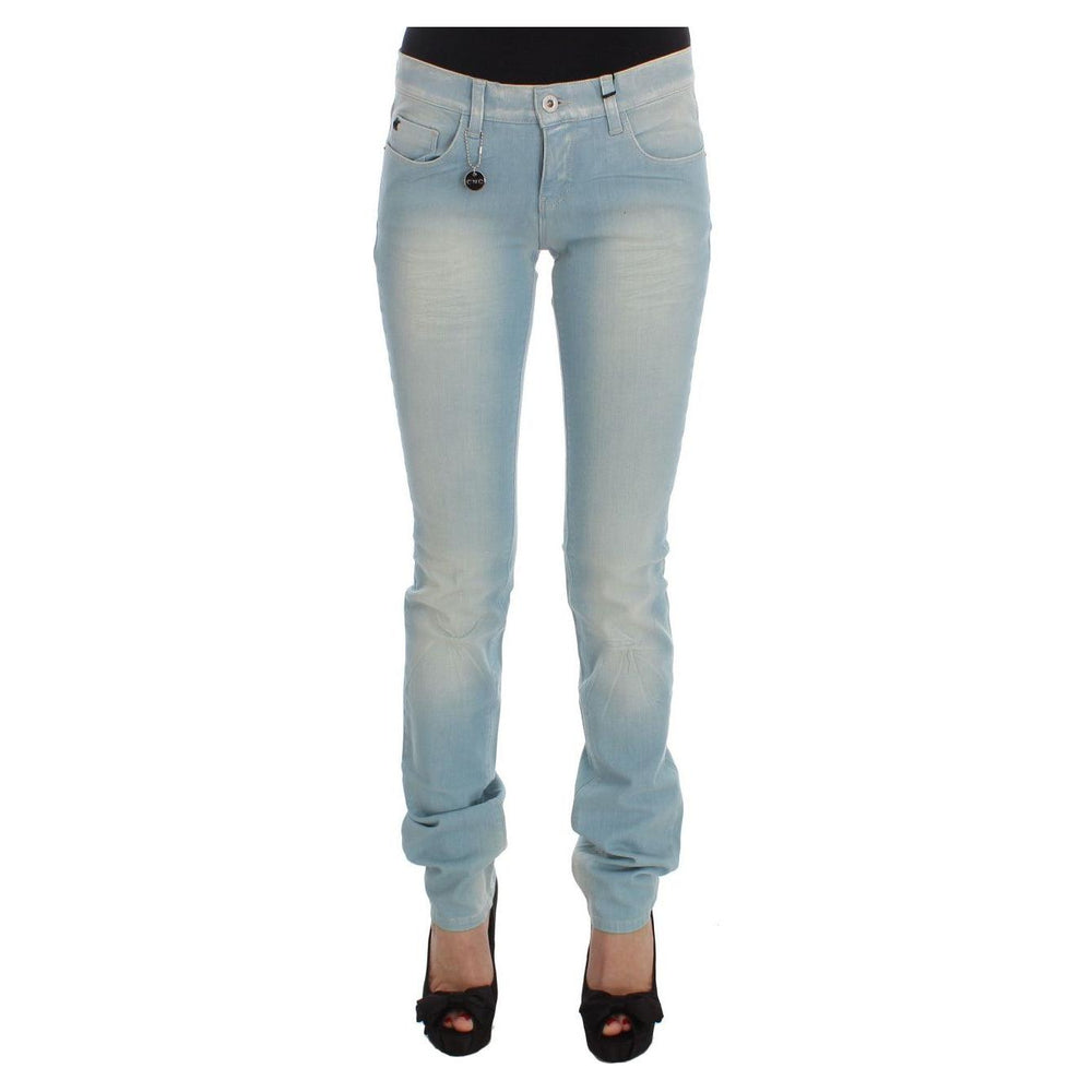 Costume National Blue Cotton Blend Super Slim Fit Jeans Jeans & Pants