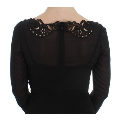Dolce & Gabbana Black Silk Stretch Sheath Dress