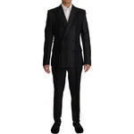 Dolce & Gabbana Black Stripes Rayon Formal 2 Piece Suit