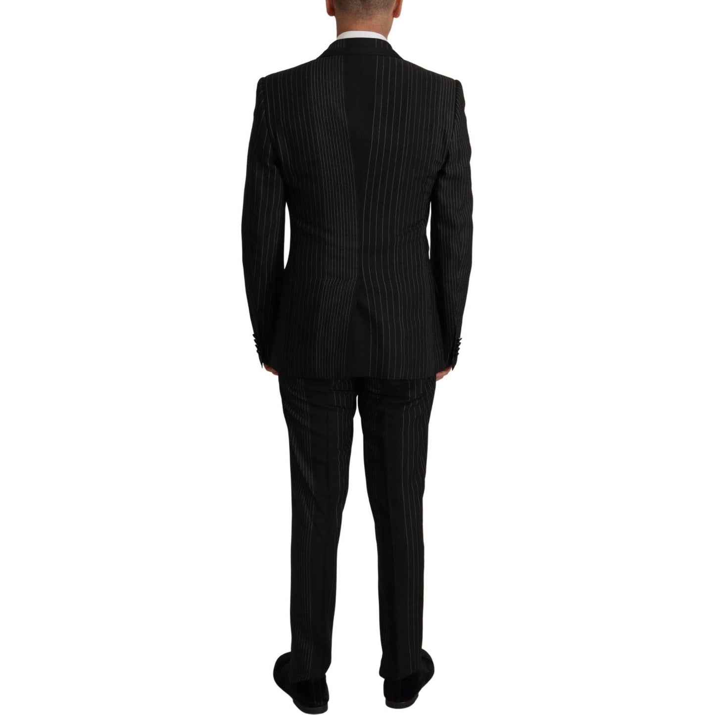 Dolce & Gabbana Black Stripes Rayon Formal 2 Piece Suit