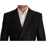 Dolce & Gabbana Black Stripes Rayon Formal 2 Piece Suit